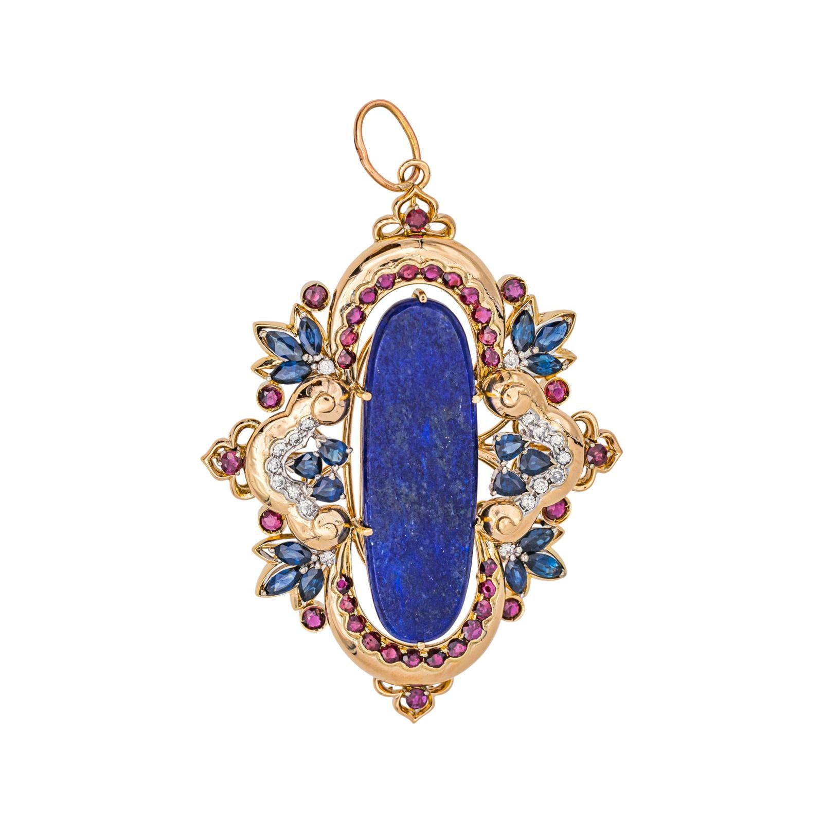 Pendentif Or jaune Lapis Lazuli