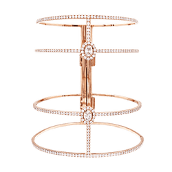Bracelet Messika, "Glam'Azone", or rose, diamants.