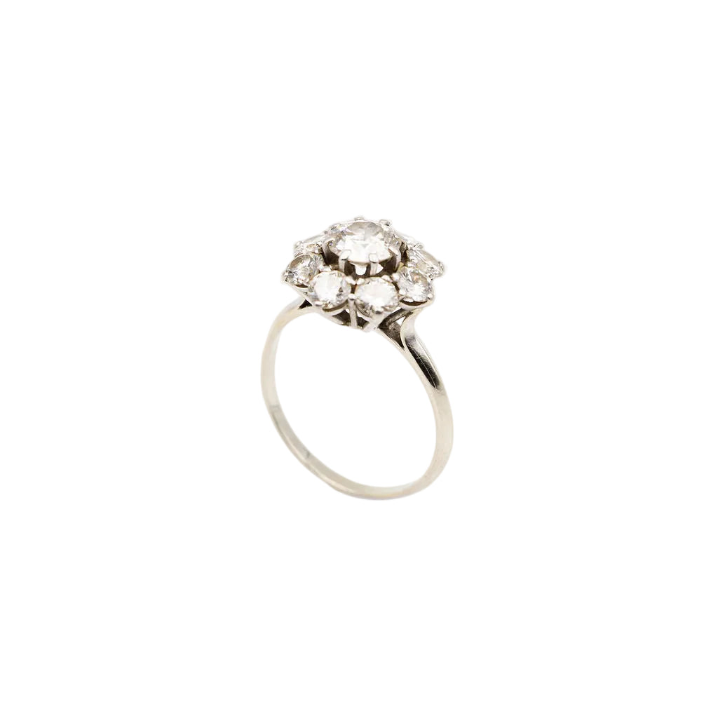 Bague Marguerite en or blanc et diamants