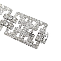 Bracelet en or blanc, platine et diamants