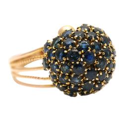 Bague Dôme en or jaune et saphirs