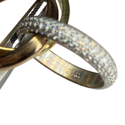 Bague Alliance CARTIER Trinity en or blanc, or jaune, or rose et diamants
