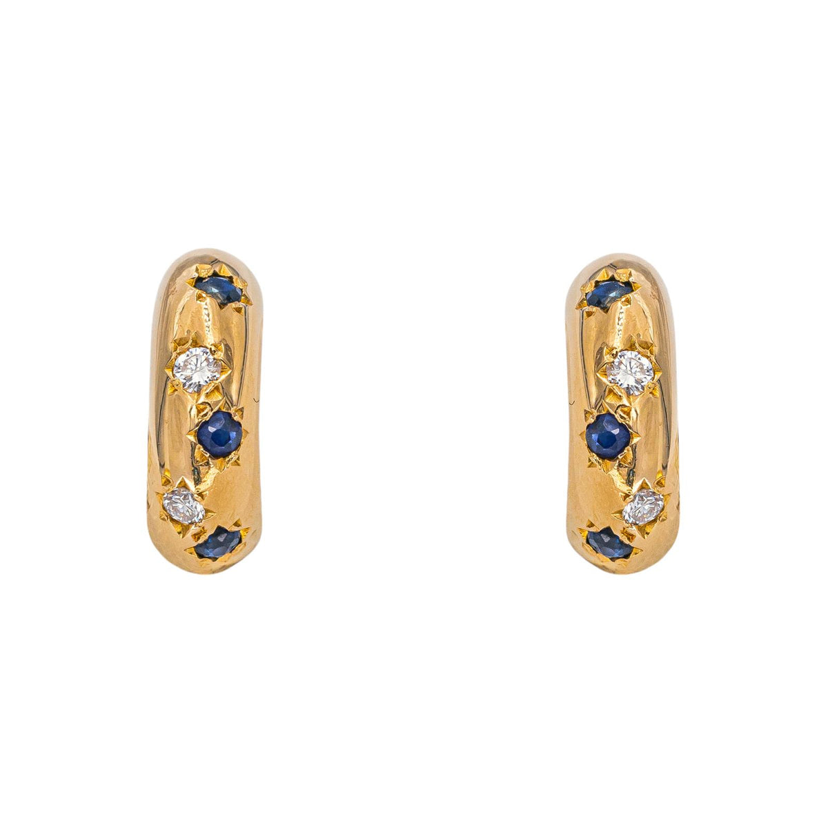 Boucles d'oreilles Créoles  Or jaune Saphir