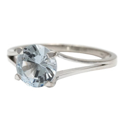 Bague Solitaire en or blanc et aigue-marine