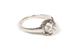 Bague Solitaire en or blanc et diamant