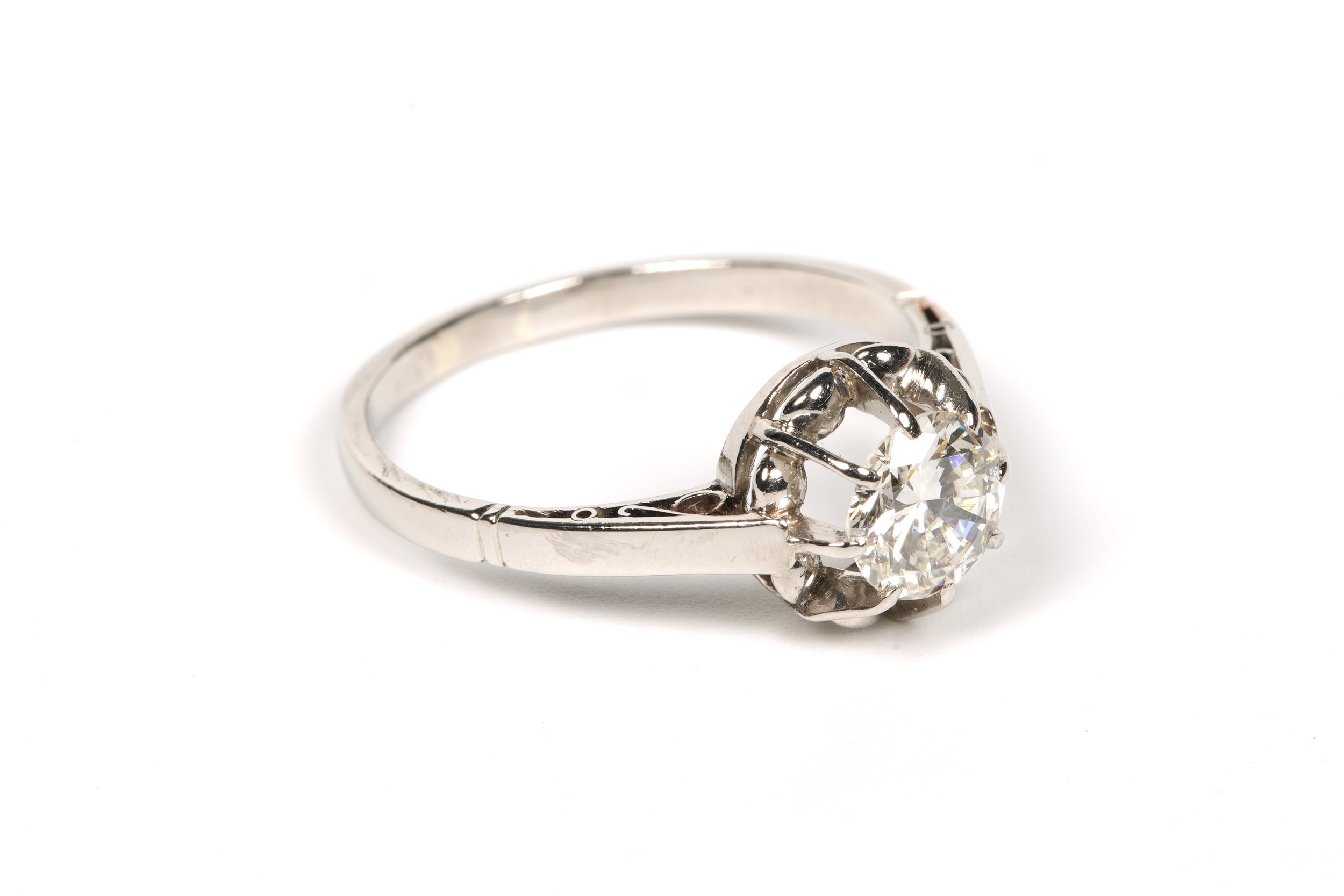 Bague Solitaire en or blanc et diamant