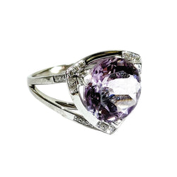 Bague Solitaire MAUBOUSSIN "Mes coules à toi" en or blanc, améthyste et diamants