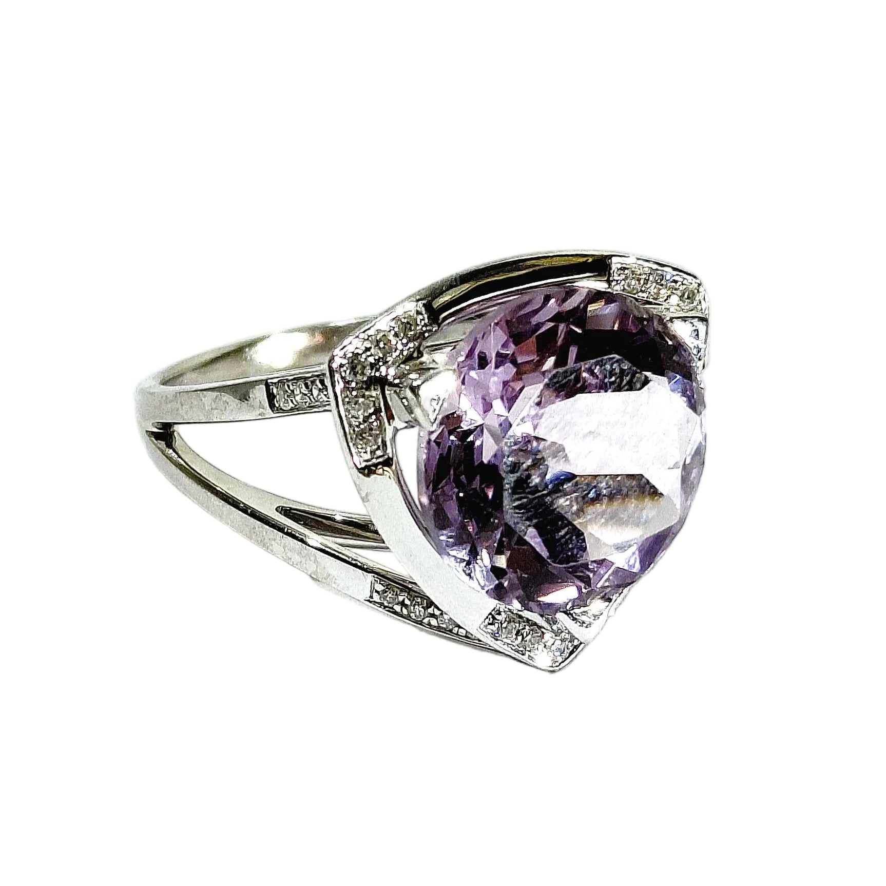 Bague Solitaire MAUBOUSSIN "Mes coules à toi" en or blanc, améthyste et diamants