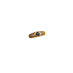 Bague Jonc en or jaune, or blanc, et saphir