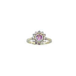 Bague Entourage GEMMYO "Lefkos Camaïeux" en or jaune, tourmaline et diamants