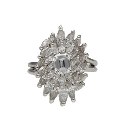Bague Entourage en platine et diamant