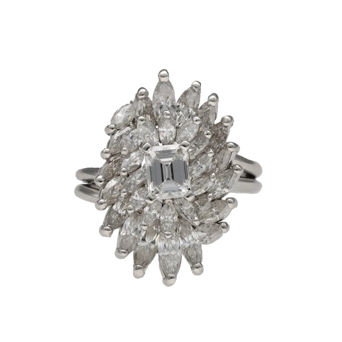 Bague Entourage en platine et diamant