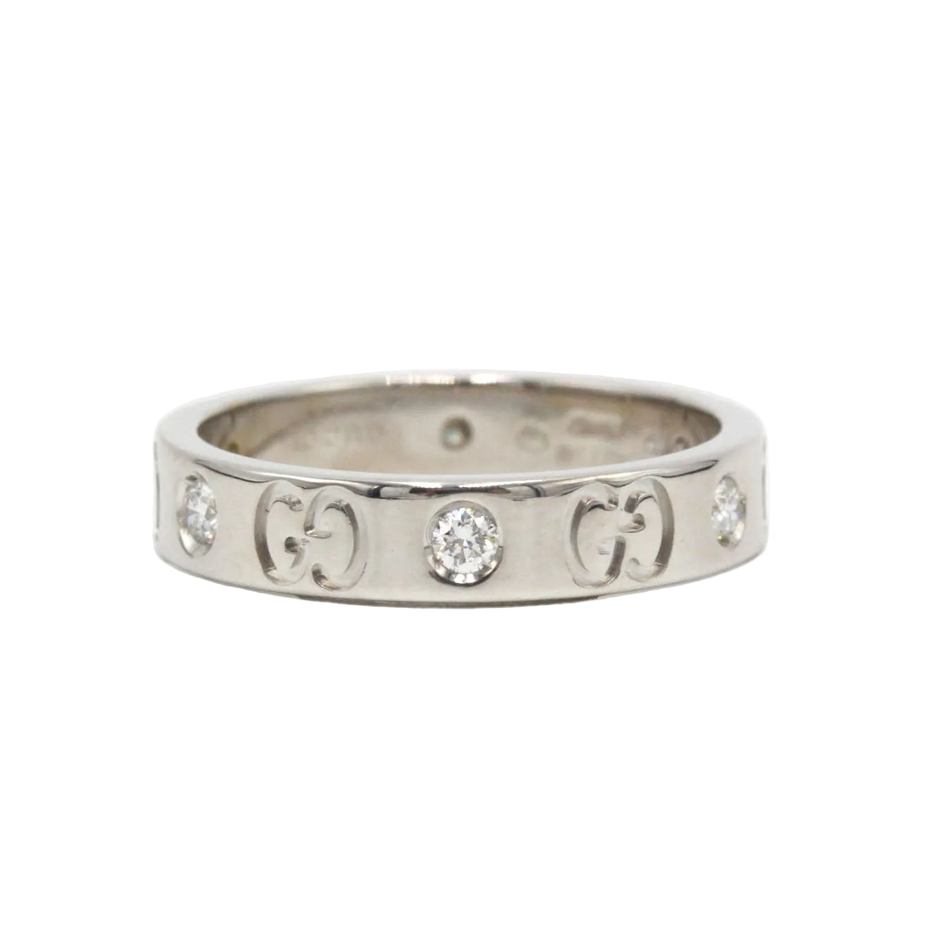 Bague GUCCI "Icon" en or blanc et diamants