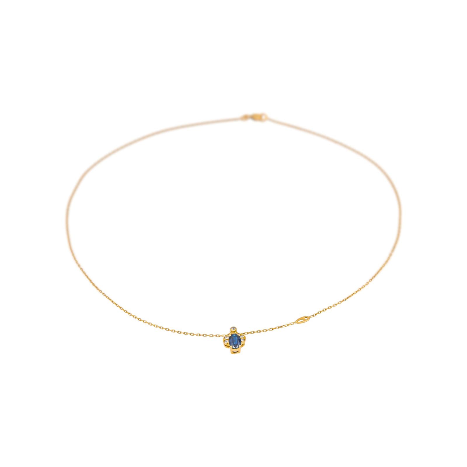 Collier Or jaune Saphir