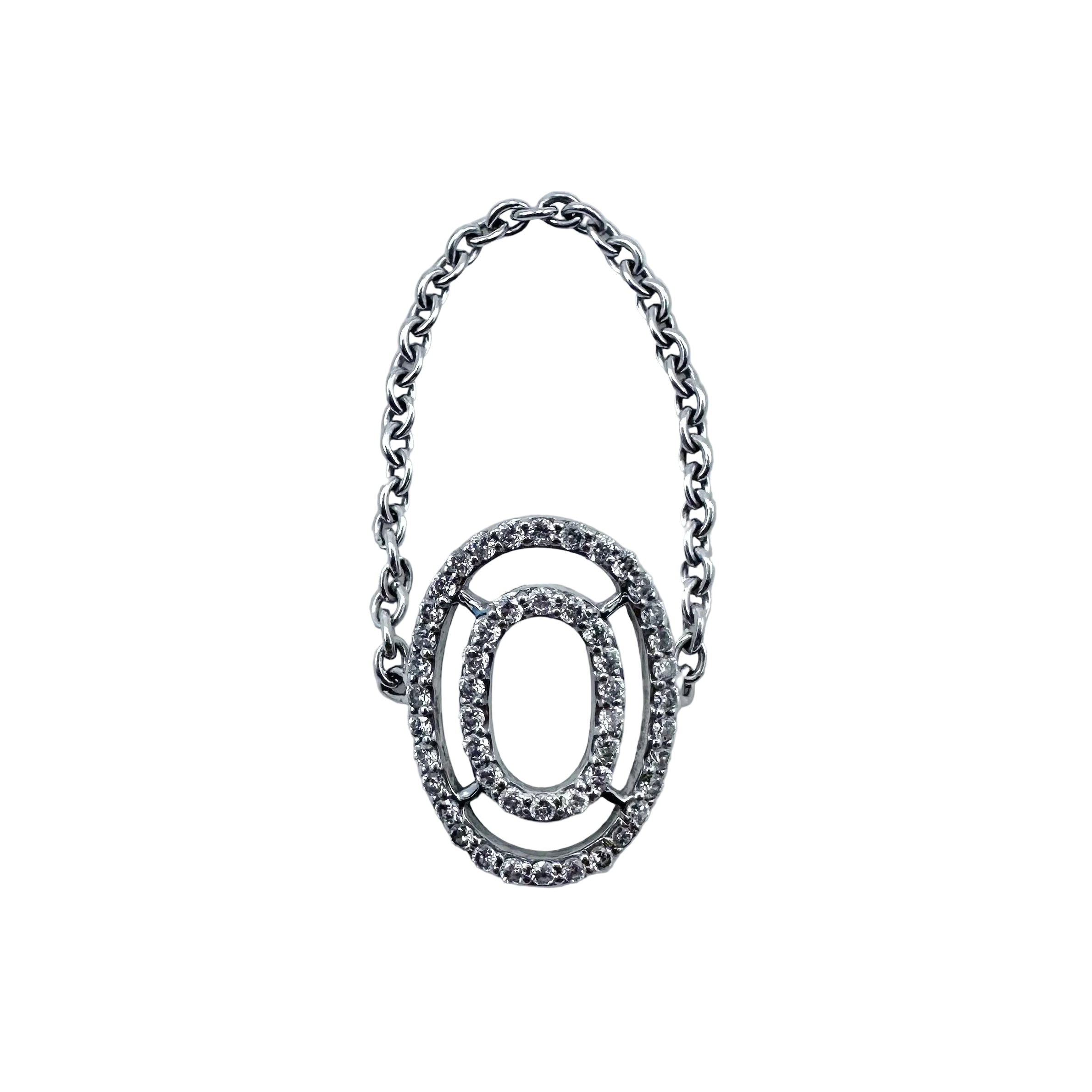 Bague Chaîne en or blanc et diamants