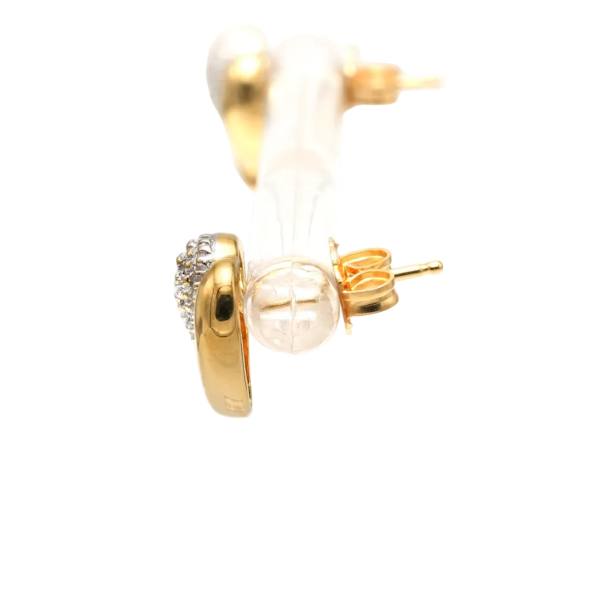 Boucles d'oreilles Puces en or blanc, or jaune et diamants