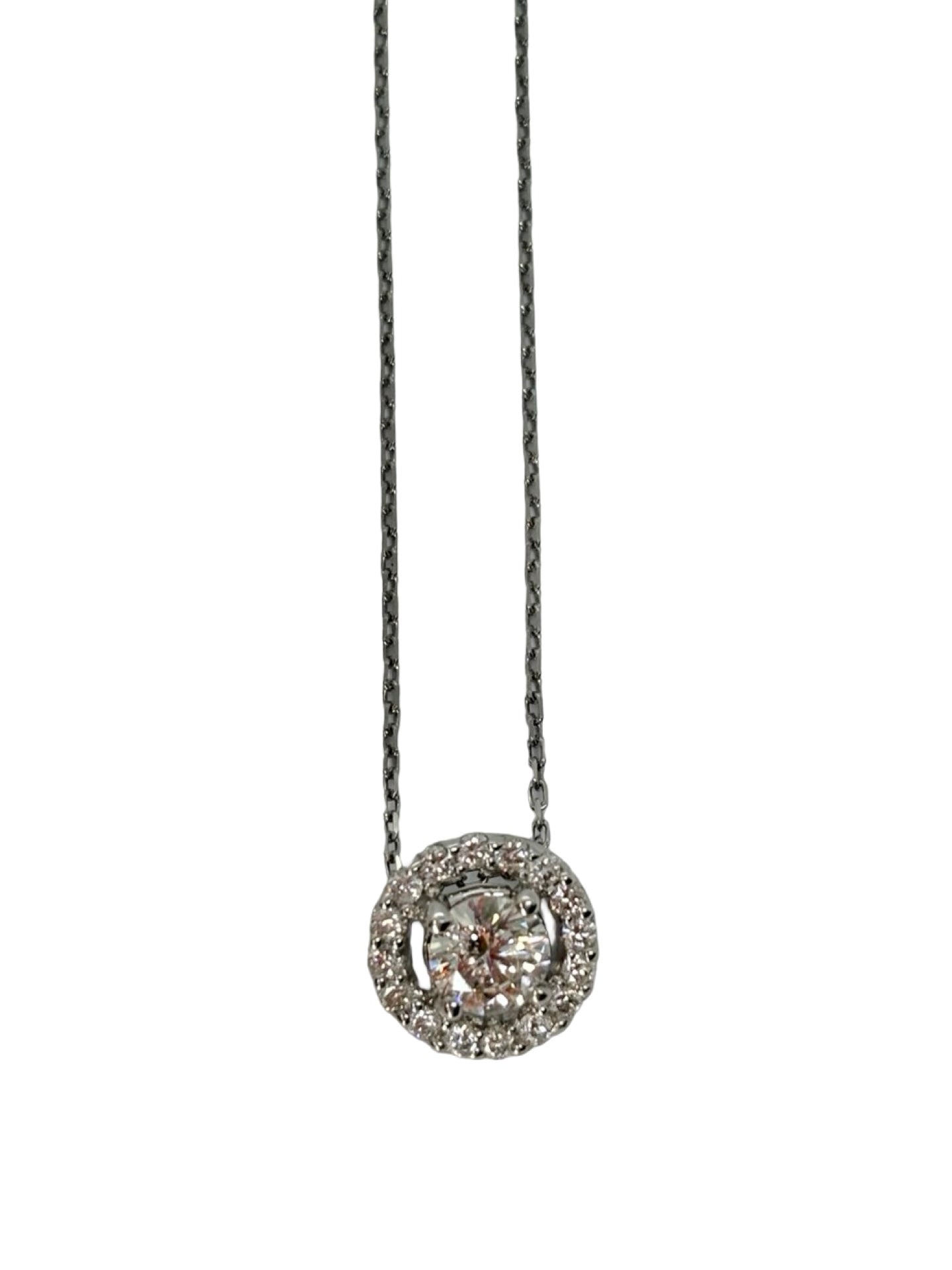 Collier Pendentif en or blanc et diamants