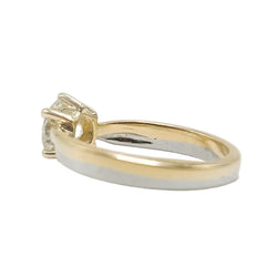 Bague Solitaire en or blanc, or jaune et diamant