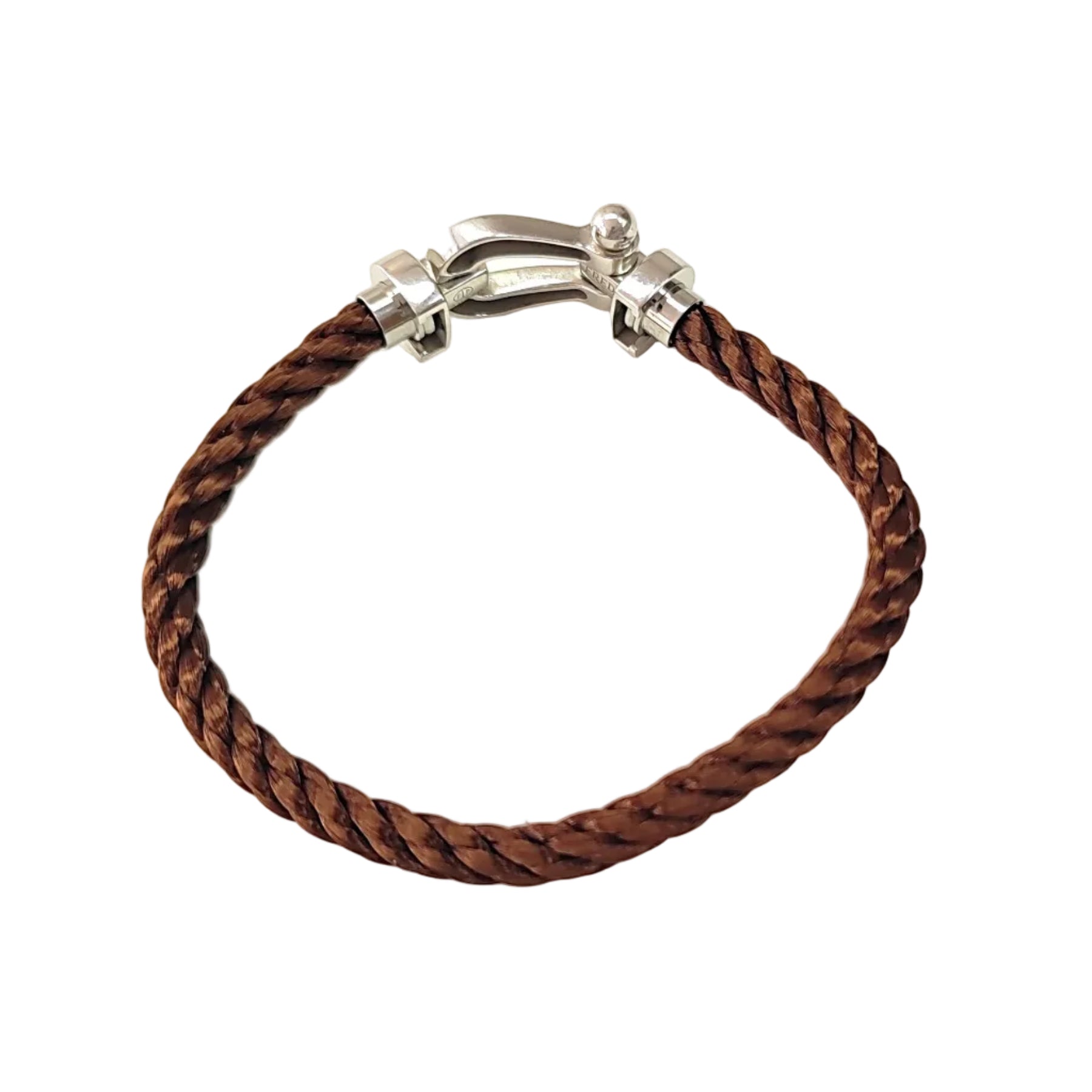 Bracelet FRED "Force 10" en or blanc et acier