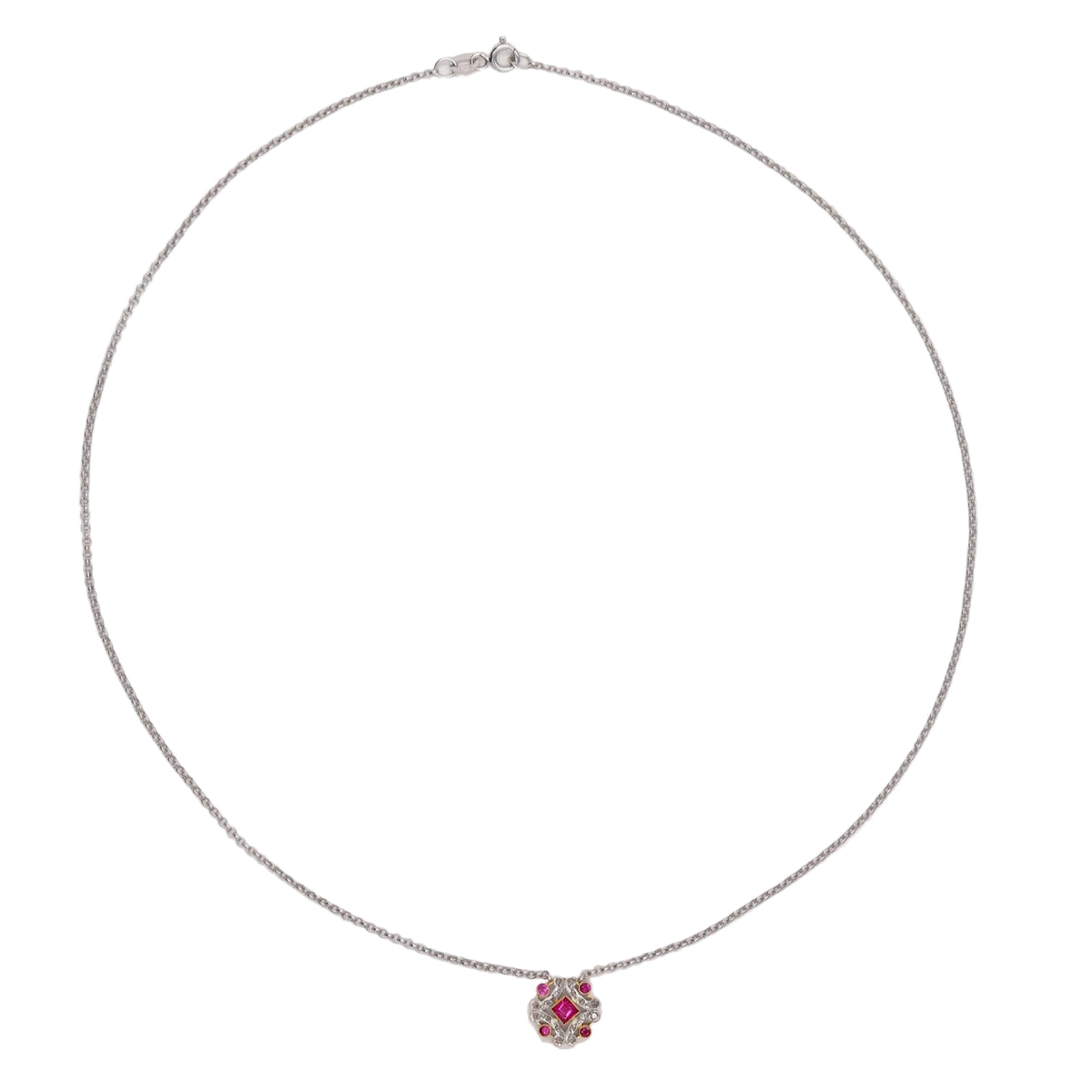 Collier Pendentif en or blanc et diamants