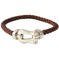 Bracelet FRED "Force 10" en or blanc et acier