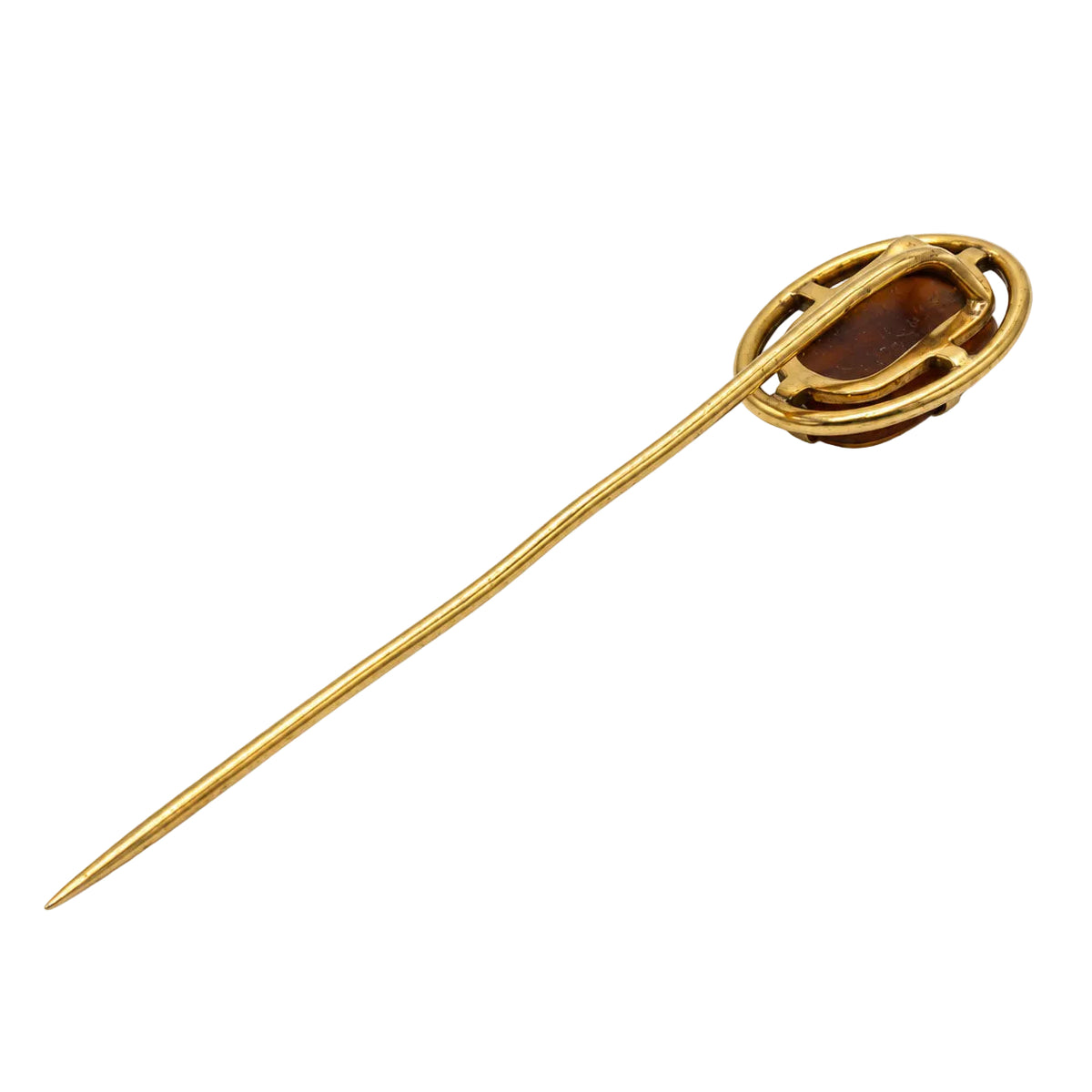 Épingle en or jaune et cornaline