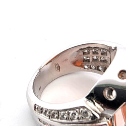 Bague Cocktail en or blanc, opale et diamants