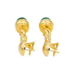 Boucles d'oreilles Pendantes Or jaune Malachite
