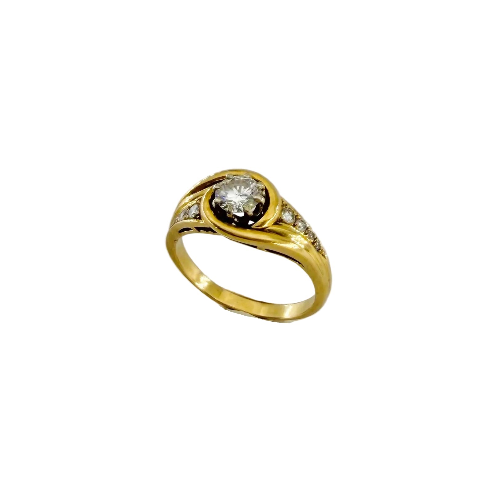 Bague Jonc en or jaune et diamants