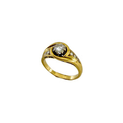 Bague Jonc en or jaune et diamants