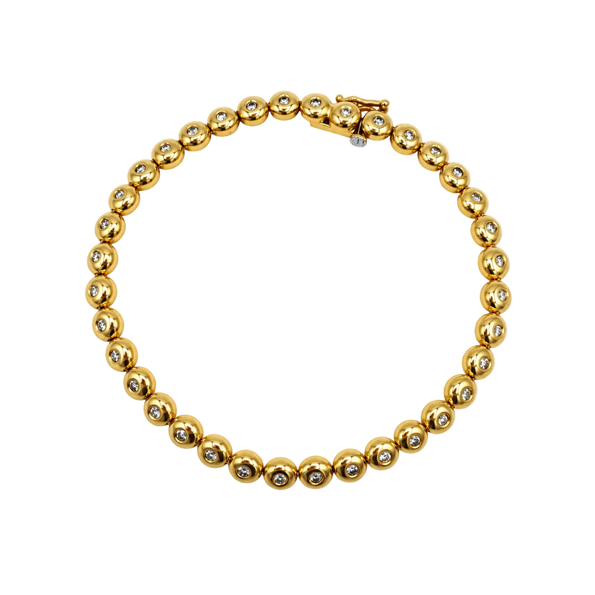 Bracelet Ligne en or jaune et diamants