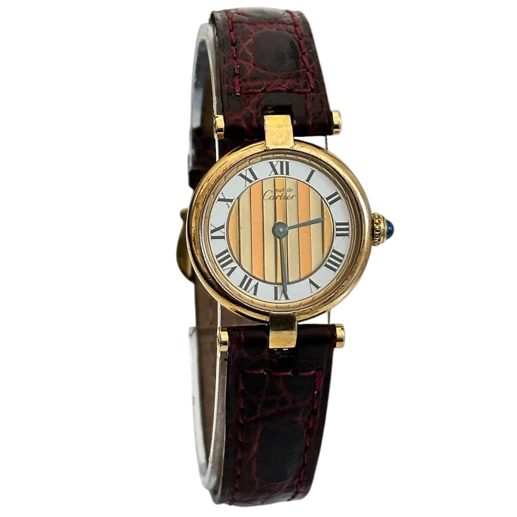 Montre CARTIER "Must Vendôme" en vermeil et cuir