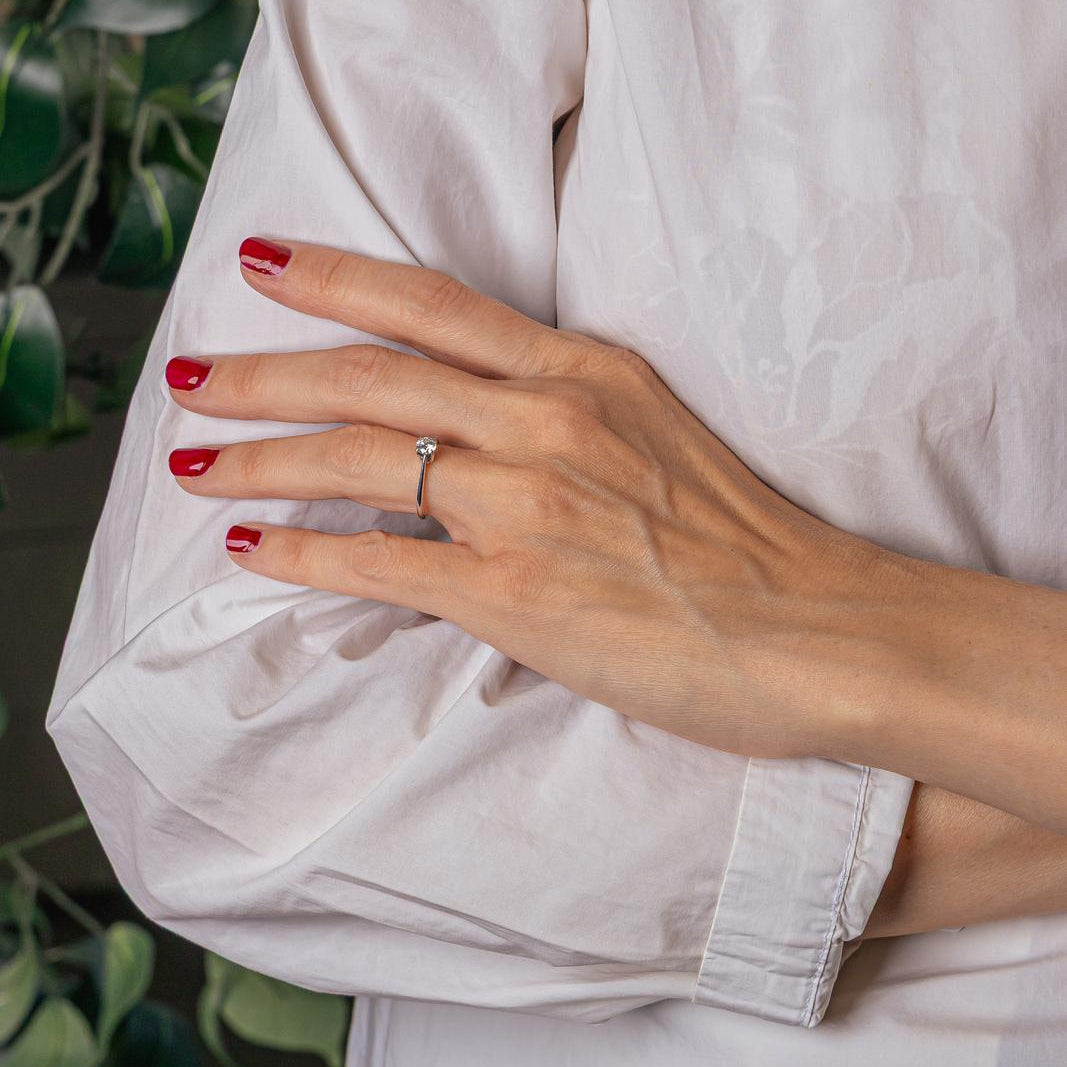 Bague Solitaire Or blanc Diamant