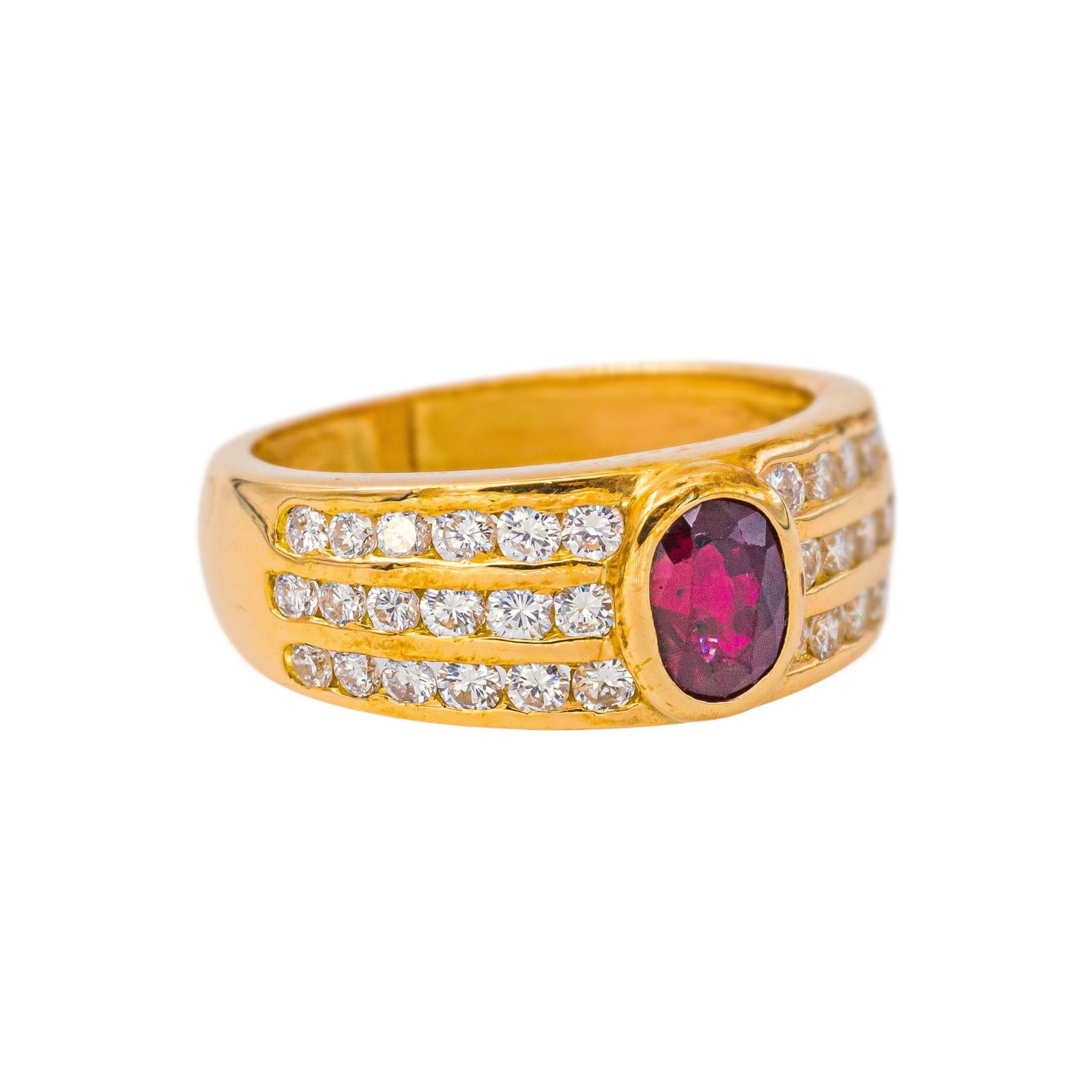 Bague Or jaune Rubis