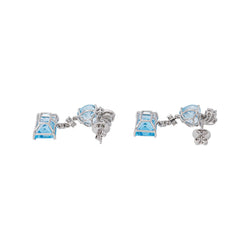 Boucles d'oreilles Or blanc Topaze