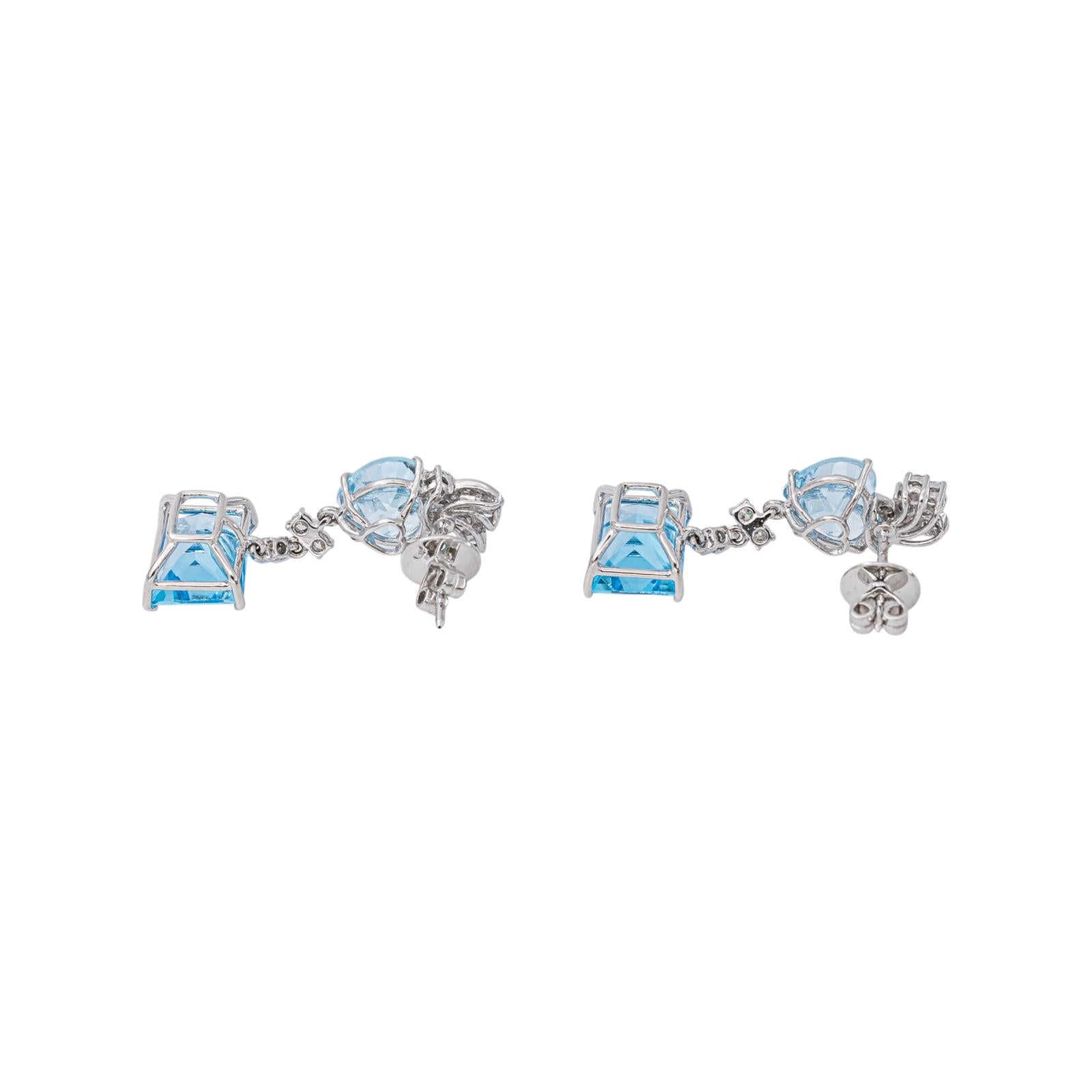 Boucles d'oreilles Or blanc Topaze