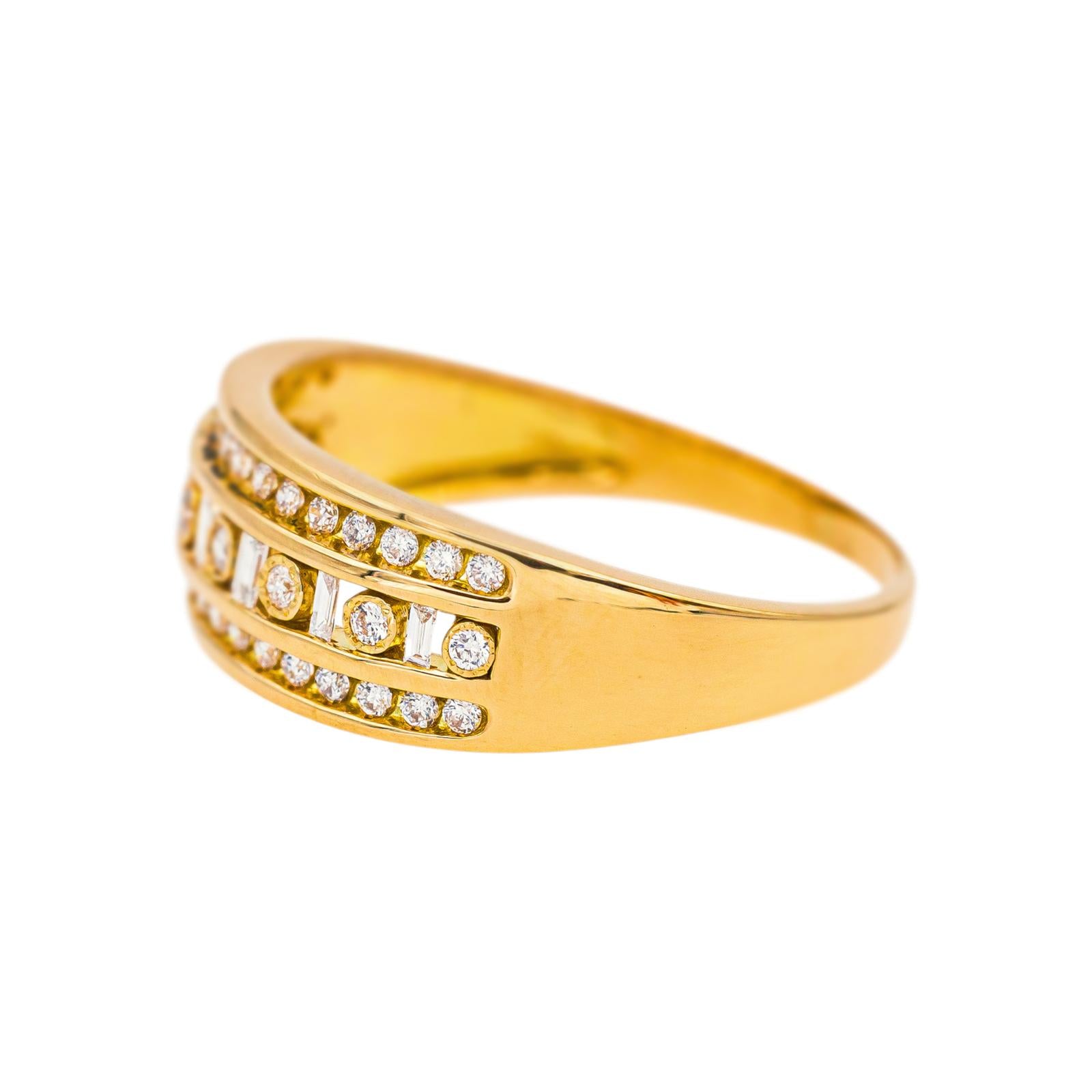 Bague Bandeau  Or jaune Diamant
