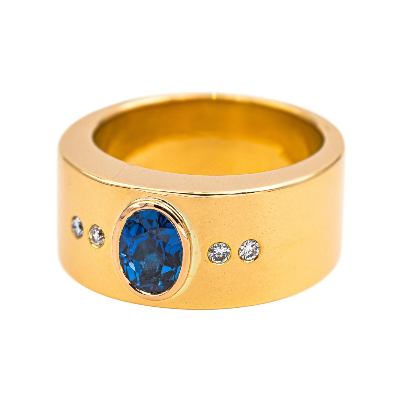 Bague Or jaune Saphir