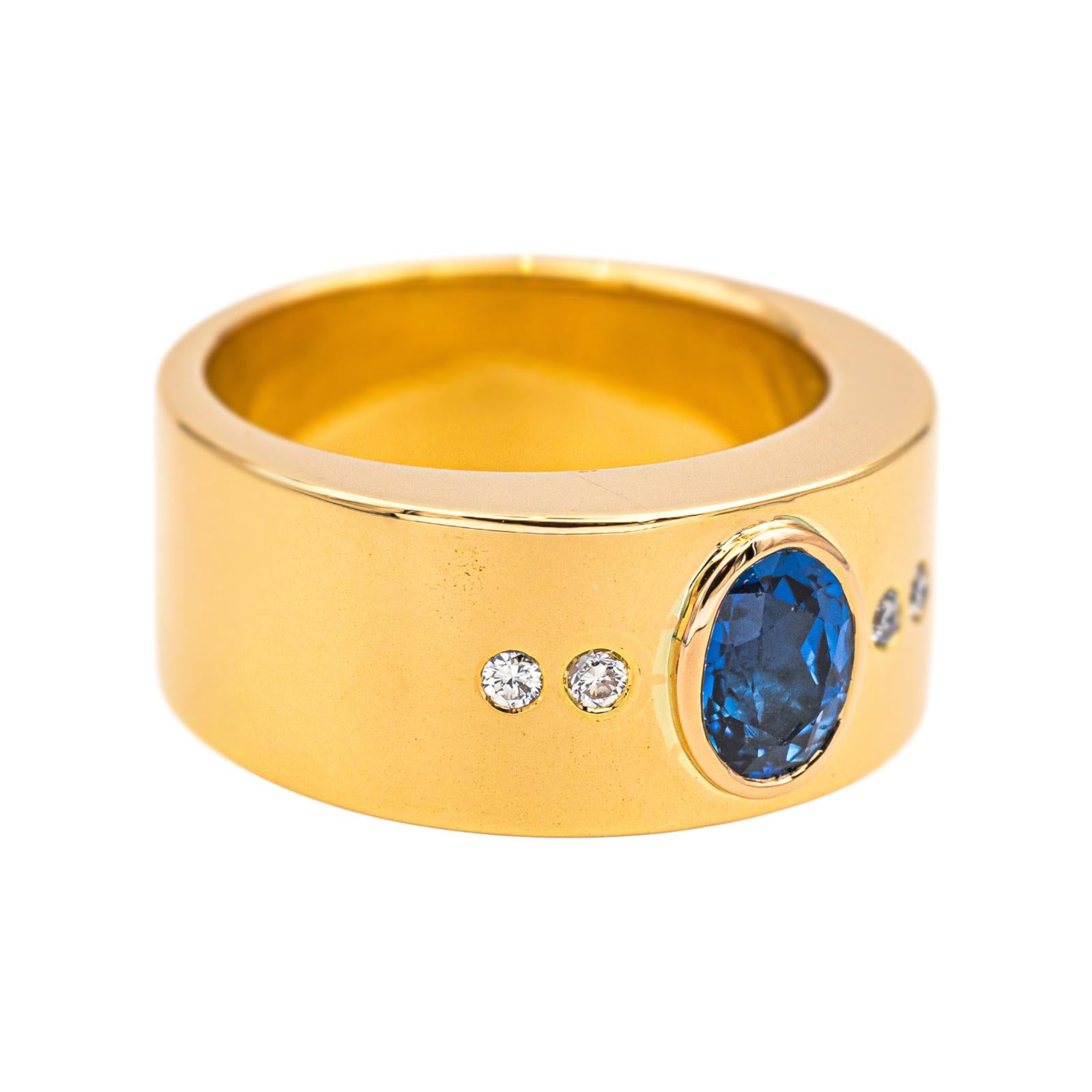 Bague Or jaune Saphir