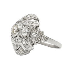 Bague Dôme en platine et diamants