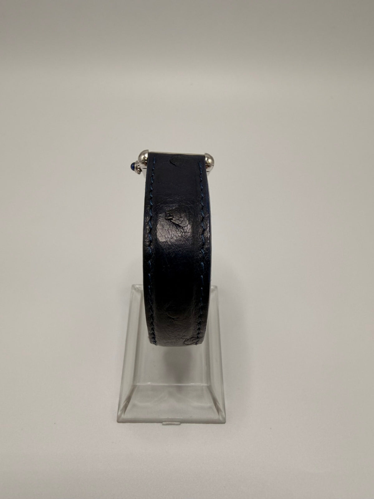 Montre CARTIER Tank Must de Tank en argent et cuir