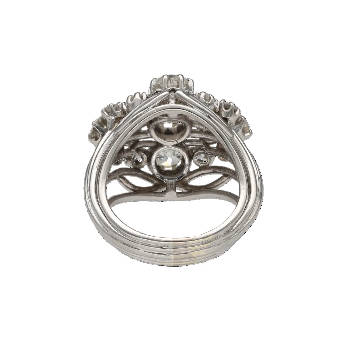 Bague Dôme en platine et diamants