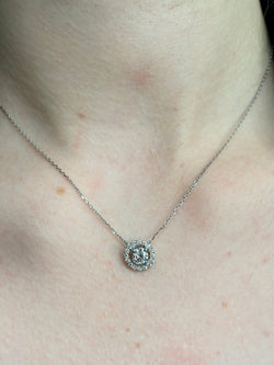Collier Pendentif en or blanc et diamants