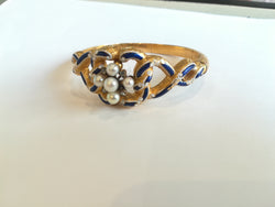 Bracelet ancien Or Email Perles Diamants