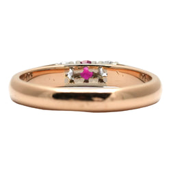 Bague Trilogie en or blanc, or jaune, rubis et diamants