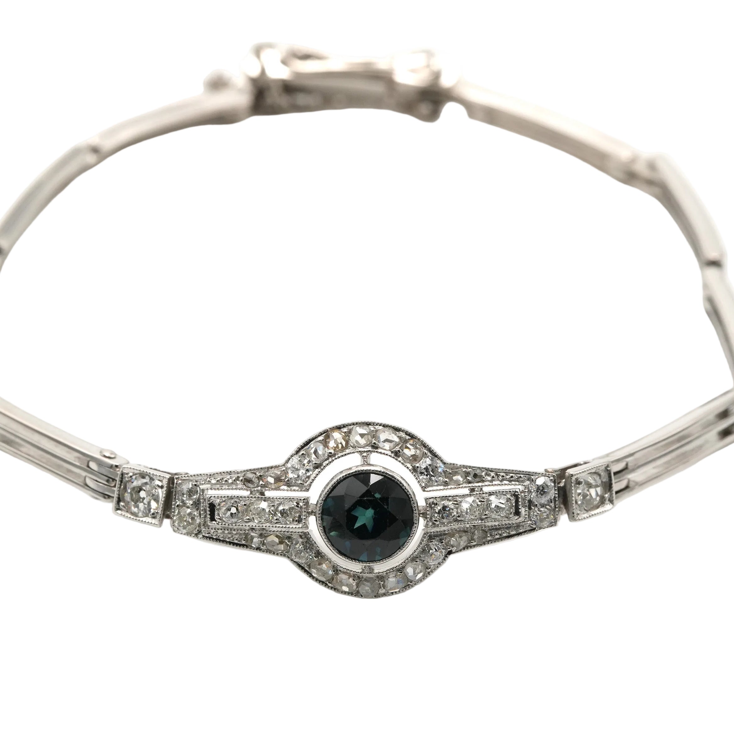 Bracelet en or blanc, saphir et diamants