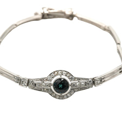 Bracelet en or blanc, saphir et diamants