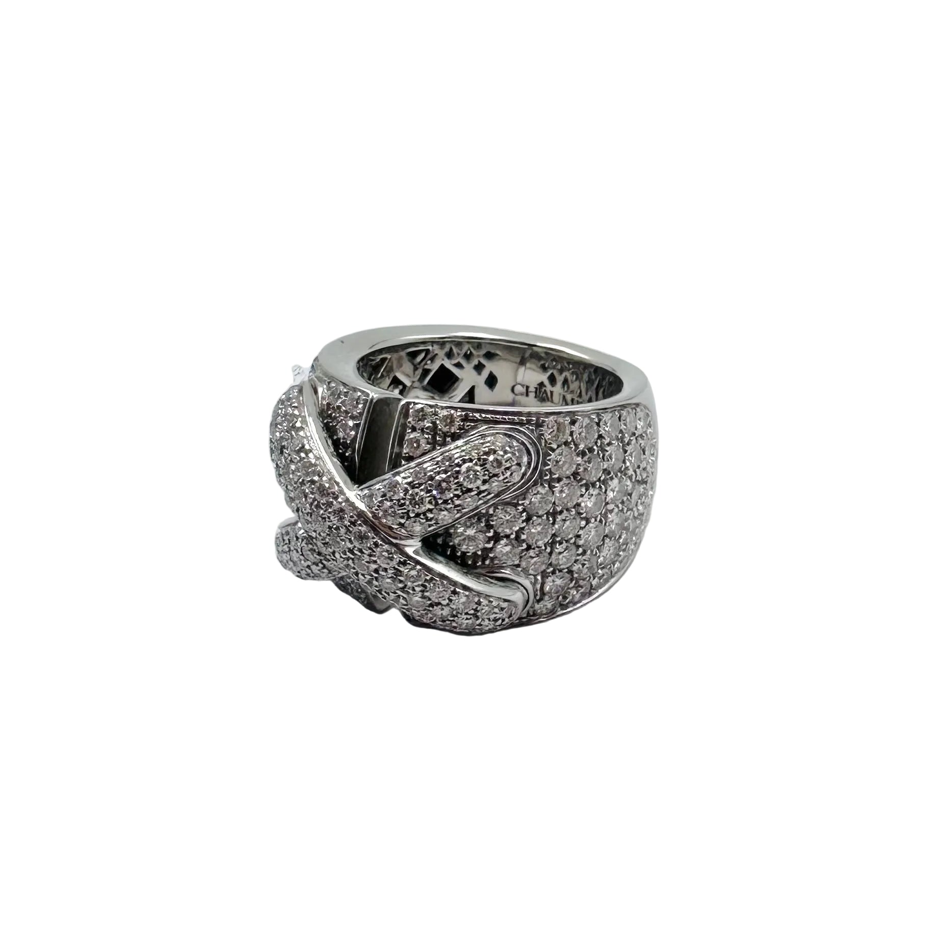 Bague Bandeau CHAUMET "Liens XL" en or blanc et diamants