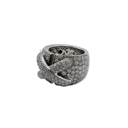 Bague Bandeau CHAUMET "Liens XL" en or blanc et diamants
