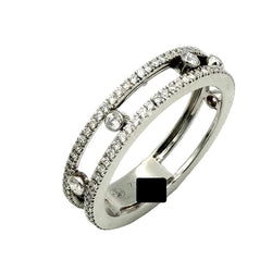 Bague Pavée MESSIKA "Fine Move Romane Pavée" en or blanc et diamants